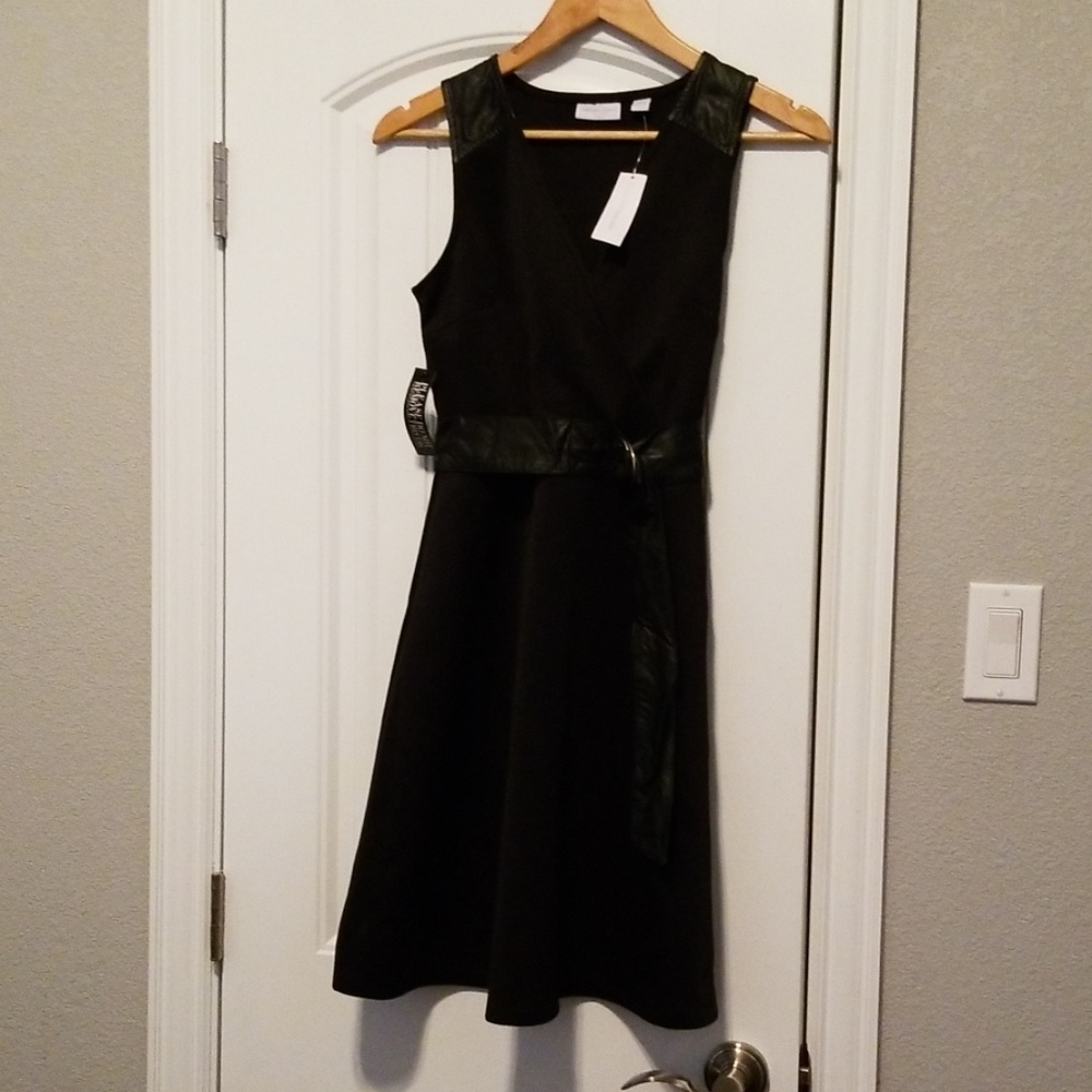 New York & Co Black Sleeveless Belted Dress Sz XS